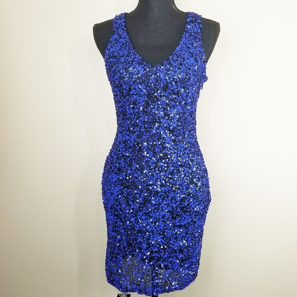Parker Haiti Embellished Open Back Sequin Dress